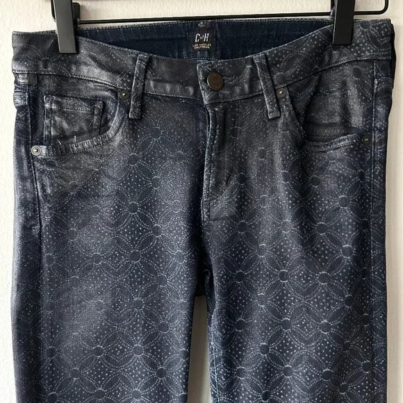 Citizens of Humanity Racer Skinny Jeans Shiny Coated Jacquard Womens Sz 27 - Picture 4 of 10